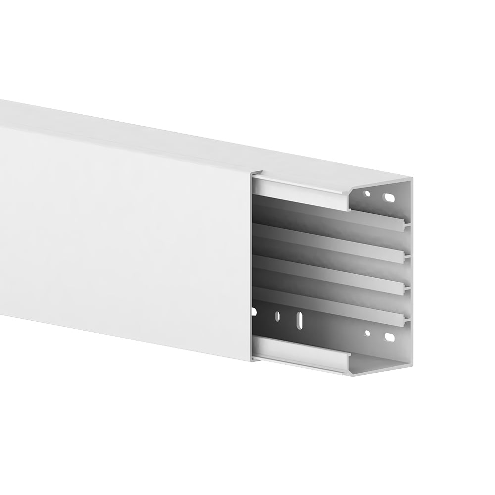 Leitungsführungskanal FB 80x150 – robuster PVC-Kanal von GGK für den Einsatz im Klima- und Kälteanlagenbau mit hoher Leitungsdichte.